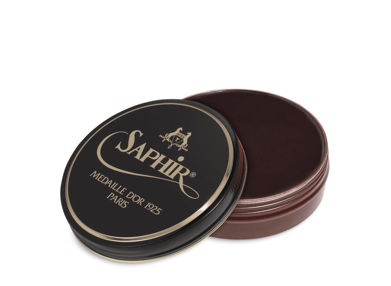 Saphir Medaille dâ€™Or Pate De Luxe - Natural Wax Shoe Polish for Leather Shining - 100 ml - Mahogany - Image 1